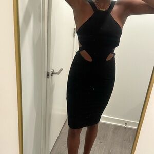 Olivaceous Elegant Black Dress